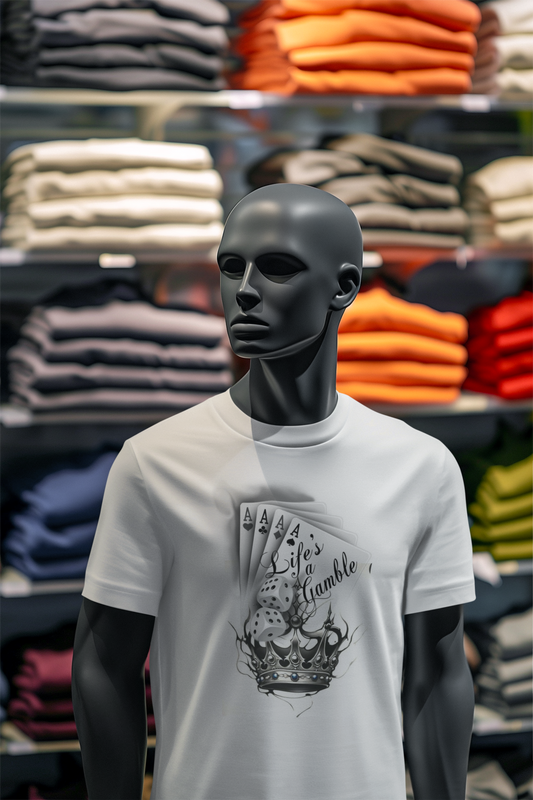 „Тениска за покер Life's a Gamble Crown – 100% органичен памук“