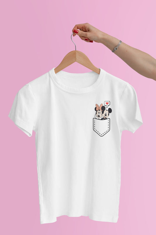 „Pocket Love – тениска с двойка Мики и Мини“