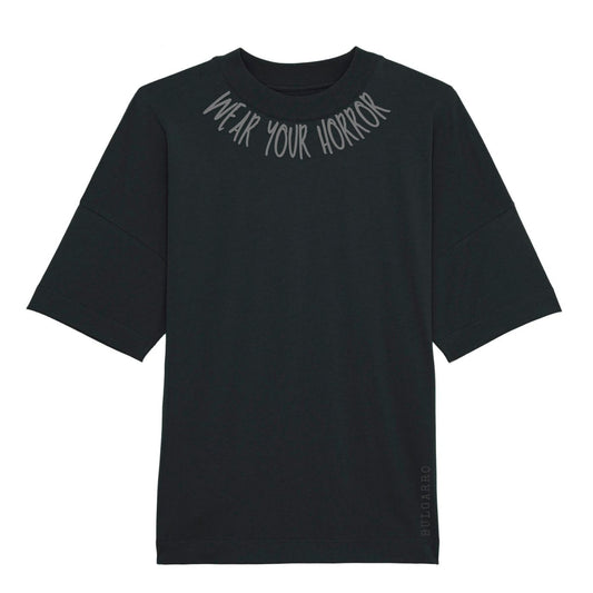 Тениска с голяма маска на ужасите „Носете си ужас“
