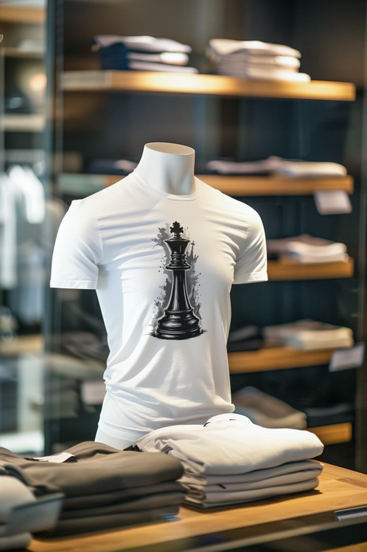 Тениска с графичен надпис „Chess King Power“ – 100% органичен памук